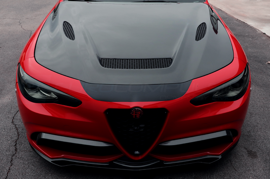 CARBON FIBER "3 VENT" RACE HOOD (ALFA ROMEO GIULIA 2.0L & GIULIA 2.9L QV)