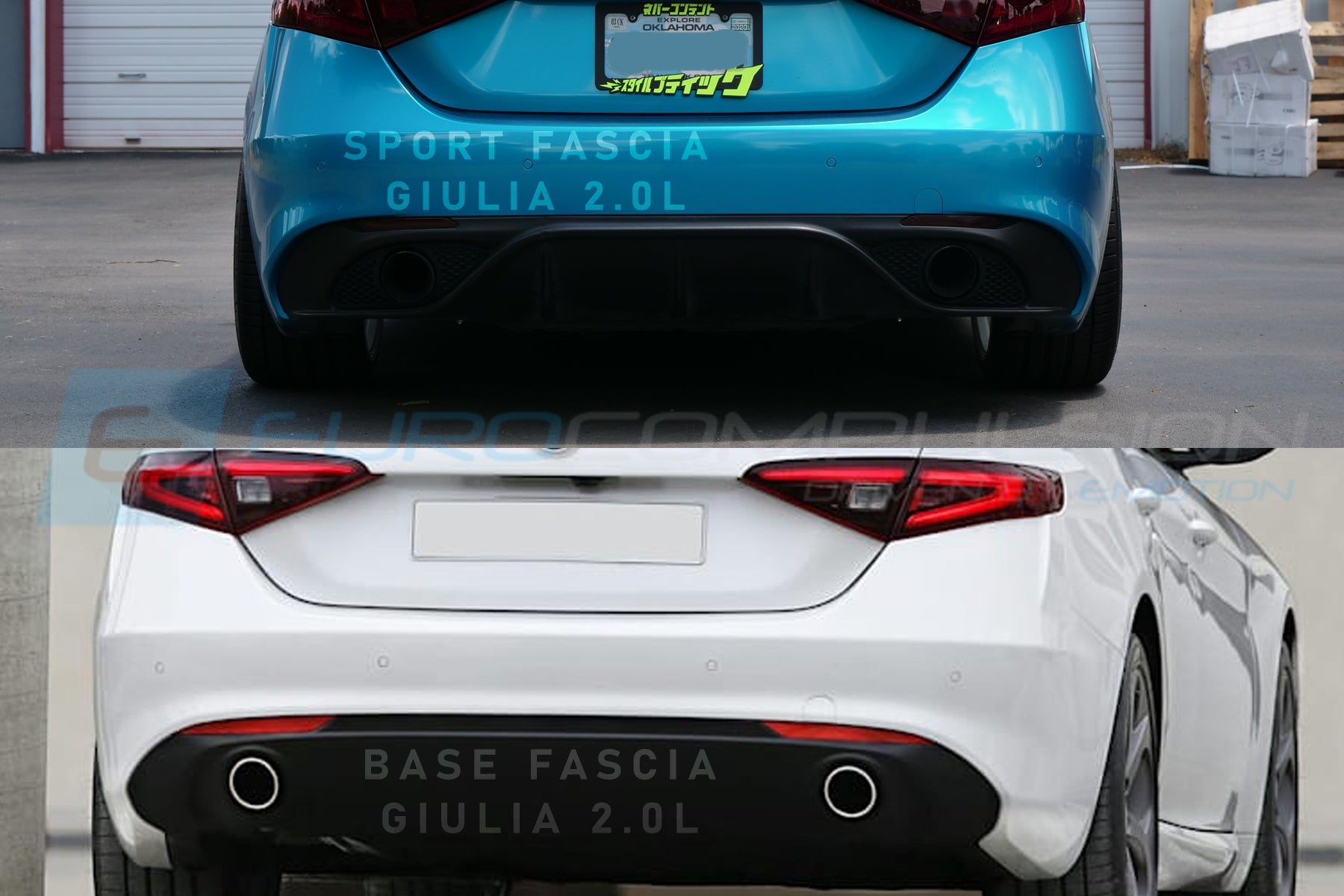 CARBON FIBER REAR DIFFUSER "QV STYLE" (ALFA ROMEO GIULIA 2.0L SPORT)